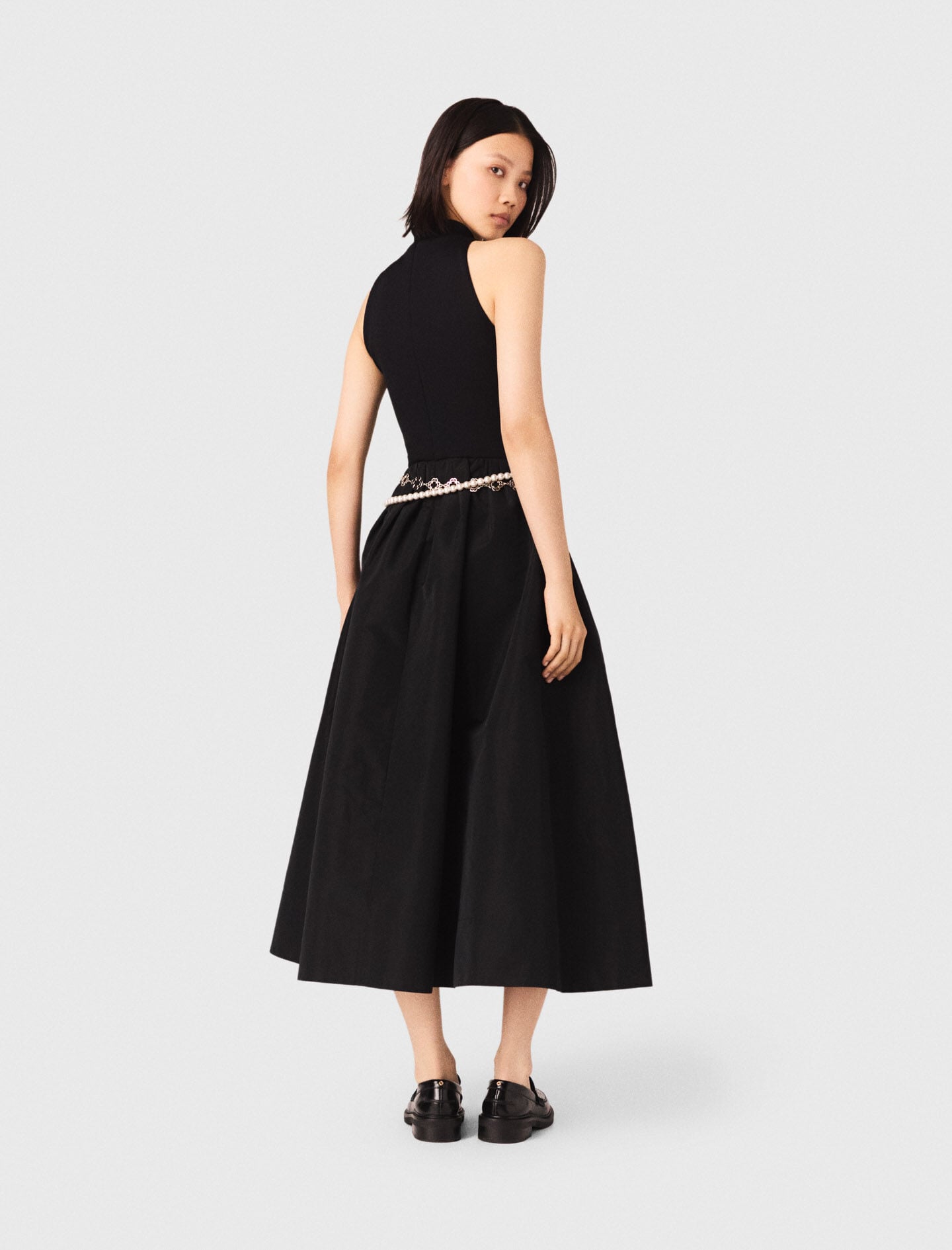 Maje Online / Mixed-material taffeta dress