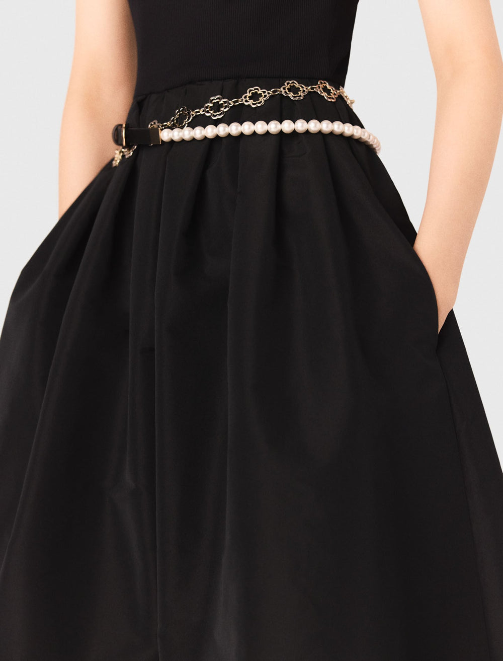 Maje Online / Mixed-material taffeta dress