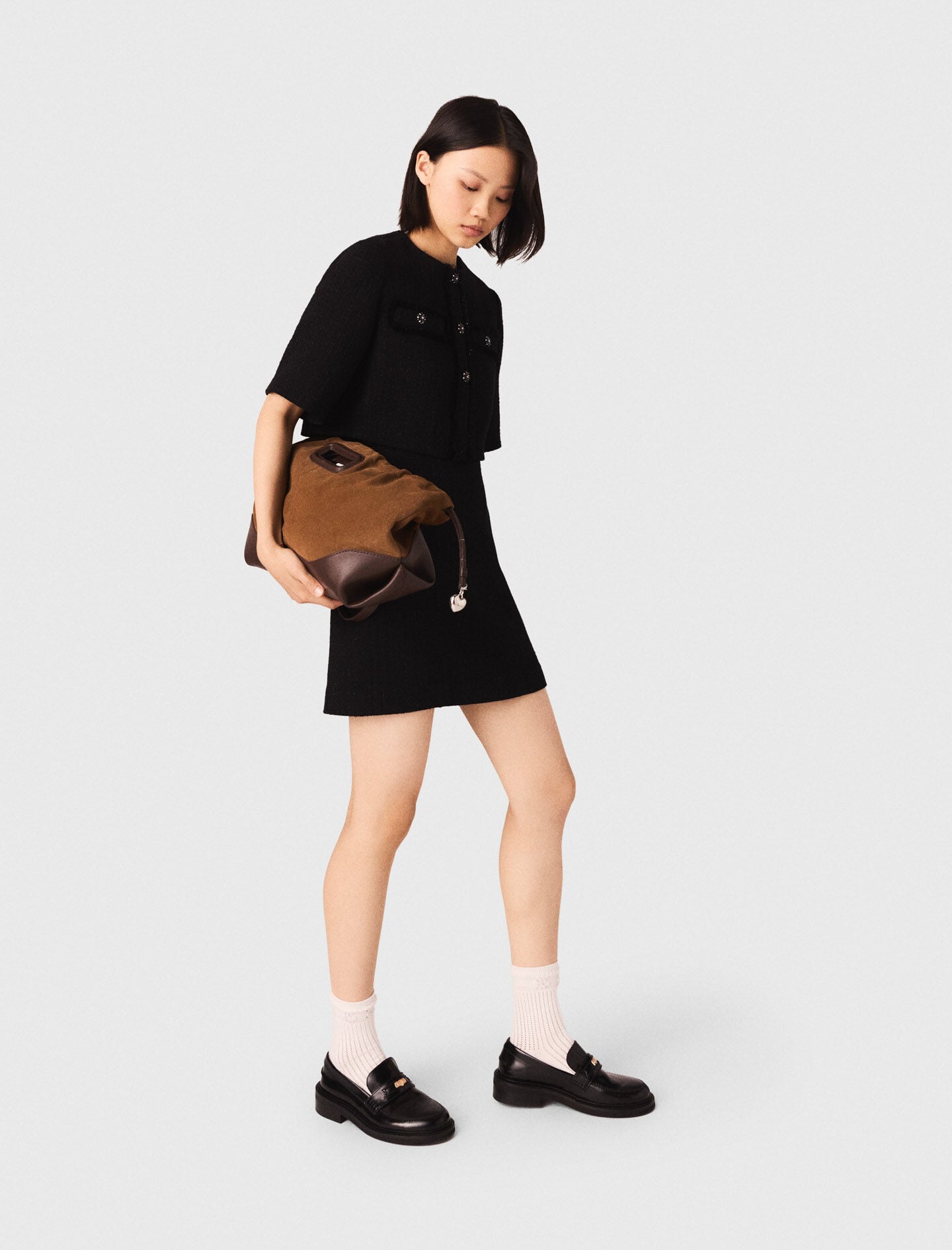 Maje Shop / 2-in-1 shiny tweed dress