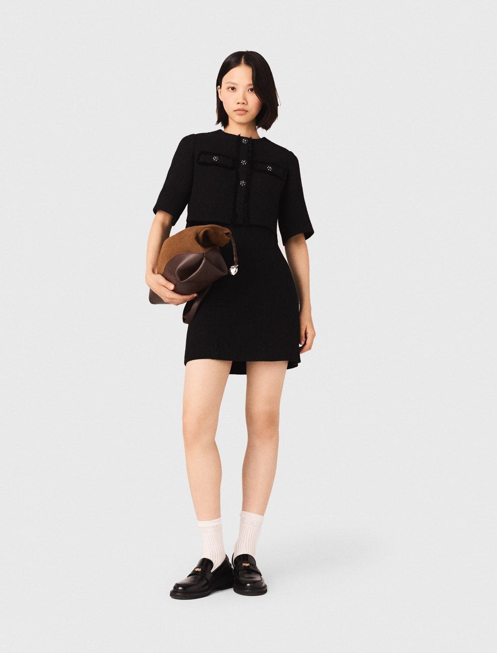 Maje Shop / 2-in-1 shiny tweed dress