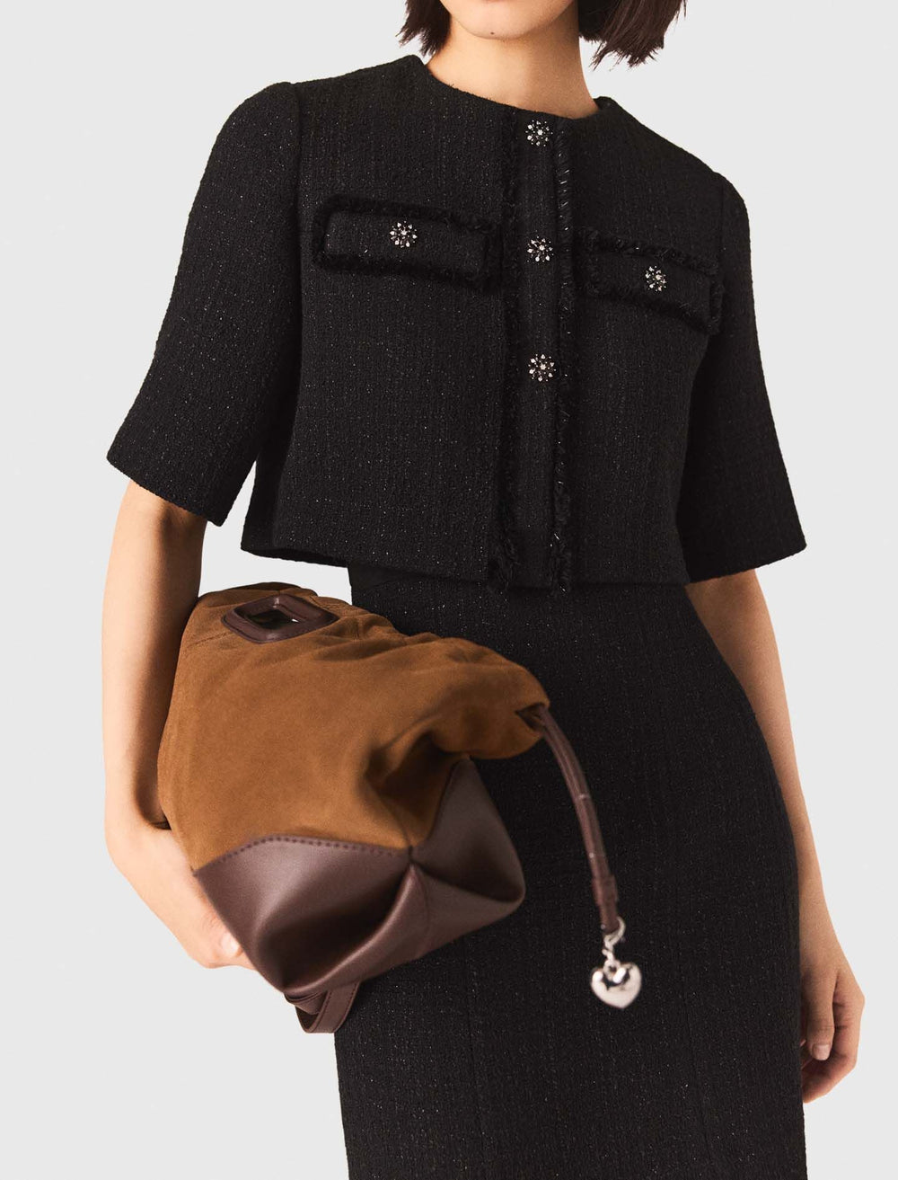 Maje Shop / 2-in-1 shiny tweed dress