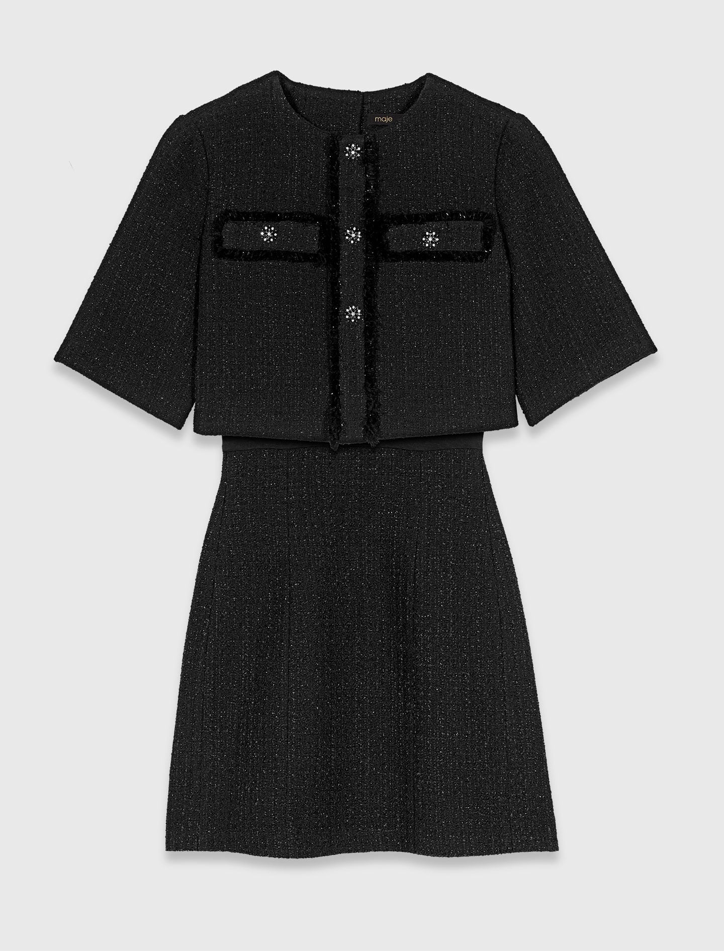 Maje Shop / 2-in-1 shiny tweed dress