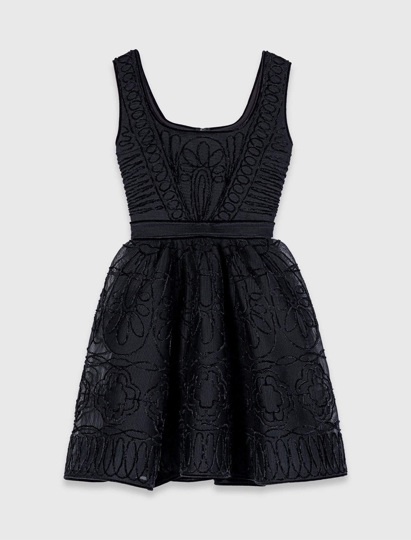 Maje Sale / Short embroidered basket knit dress