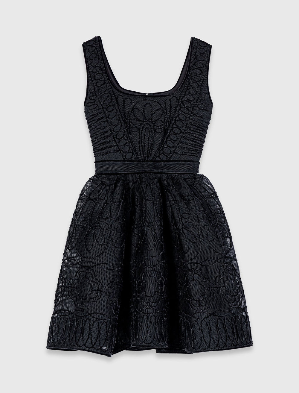 Maje Sale / Short embroidered basket knit dress