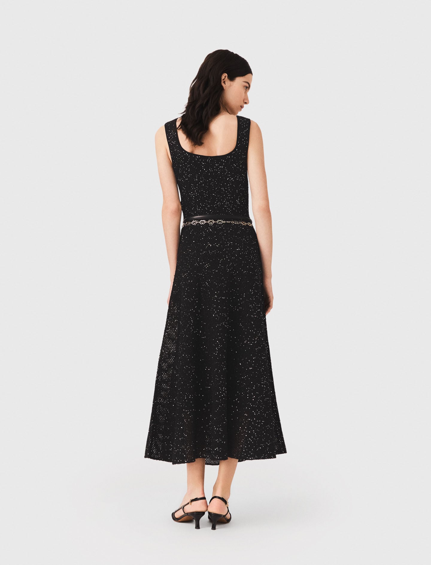 Maje Outlet / Rhinestone knit maxi dress