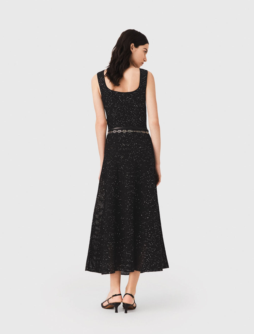 Maje Outlet / Rhinestone knit maxi dress