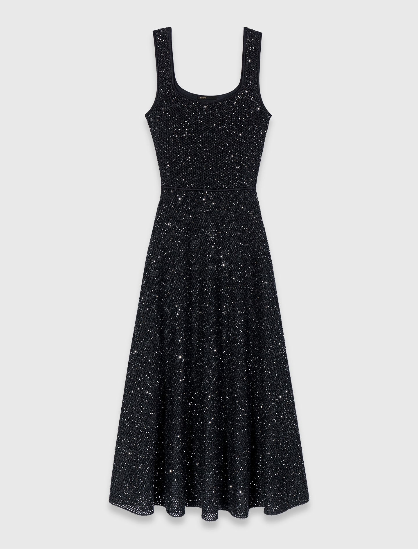 Maje Outlet / Rhinestone knit maxi dress