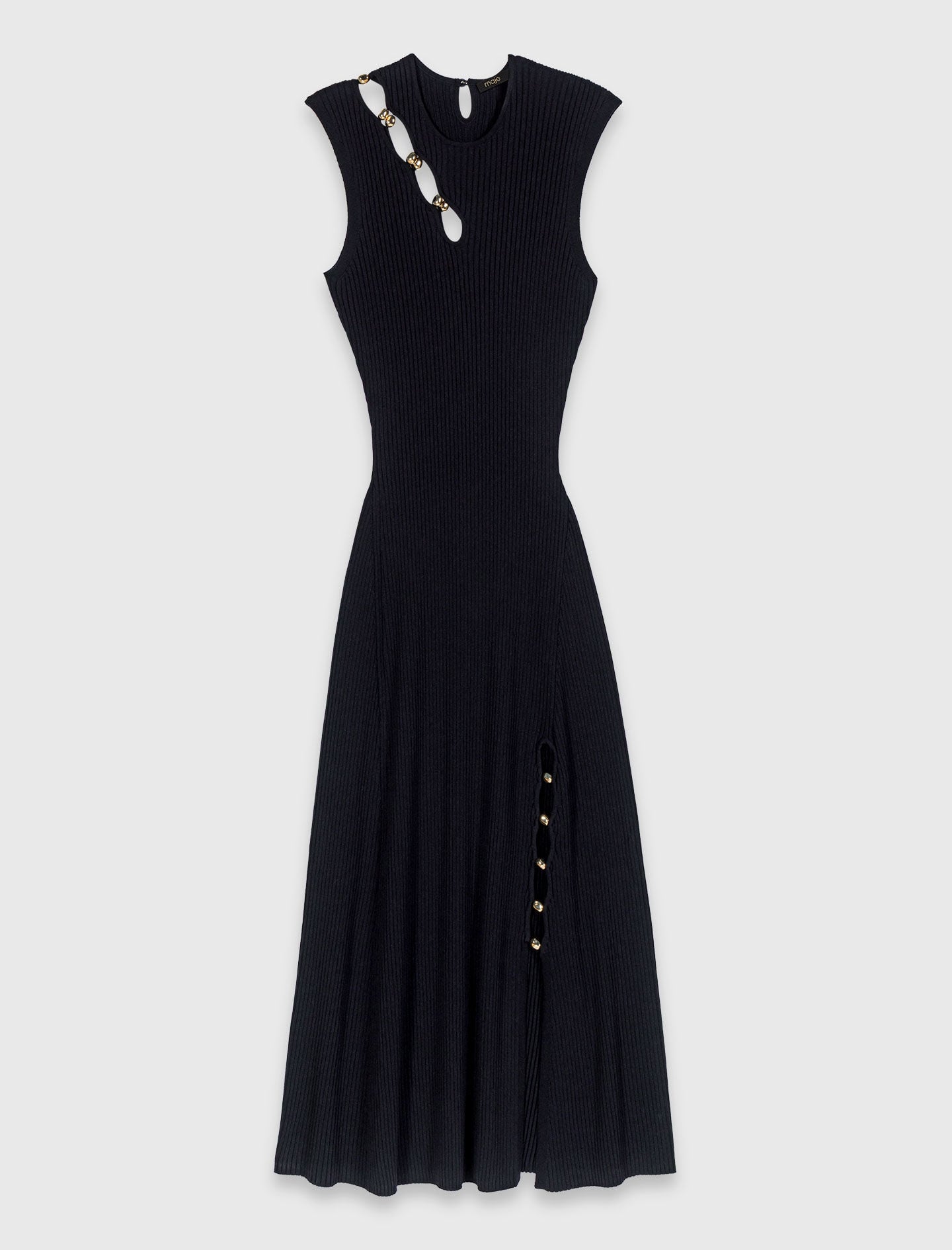 Maje New / Cutaway rib knit maxi dress