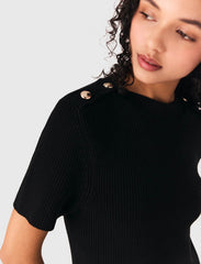 Maje Discount / Short knit and taffeta dress