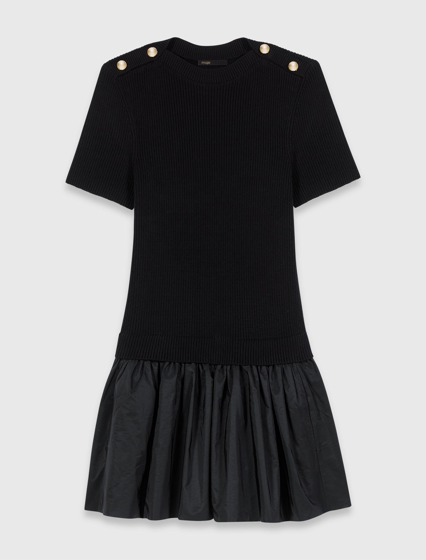 Maje Discount / Short knit and taffeta dress