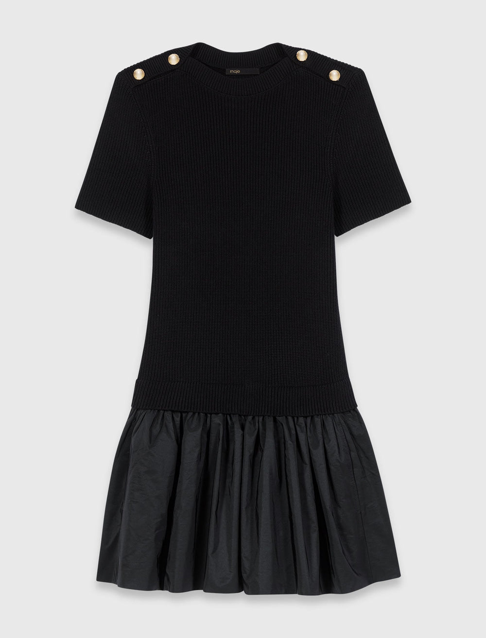 Maje Discount / Short knit and taffeta dress