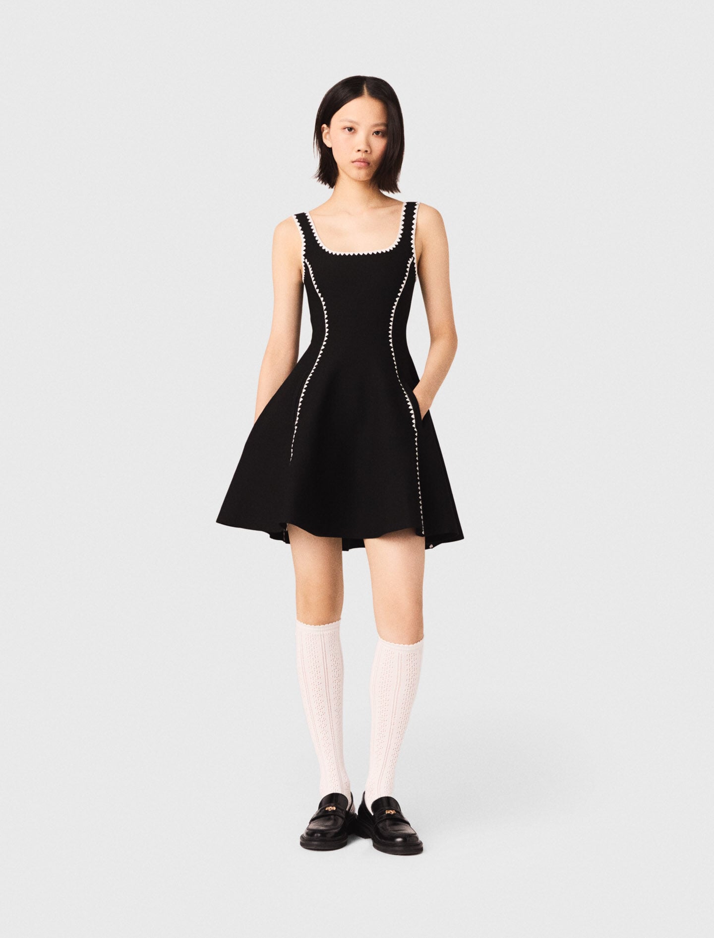 Maje Online / Short dress with topstitch details