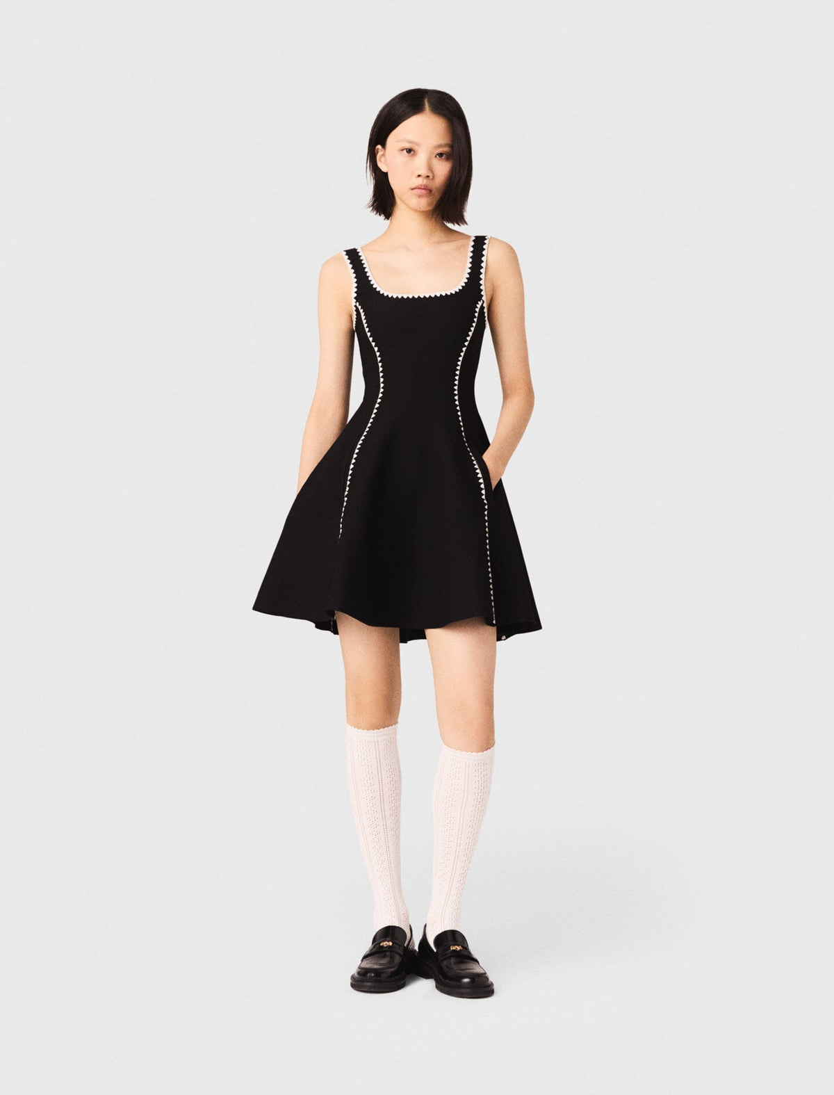 Maje Online / Short dress with topstitch details