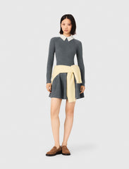 Maje Outlet / Beaded-collar short knit dress
