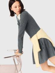 Maje Outlet / Beaded-collar short knit dress