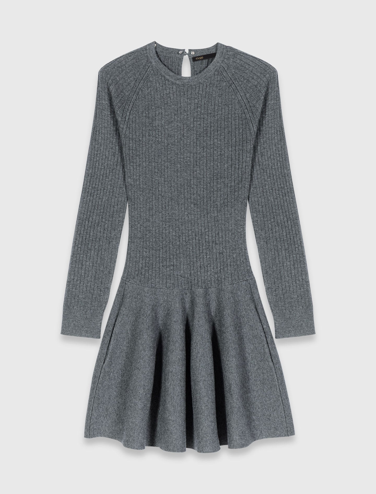 Maje Outlet / Beaded-collar short knit dress