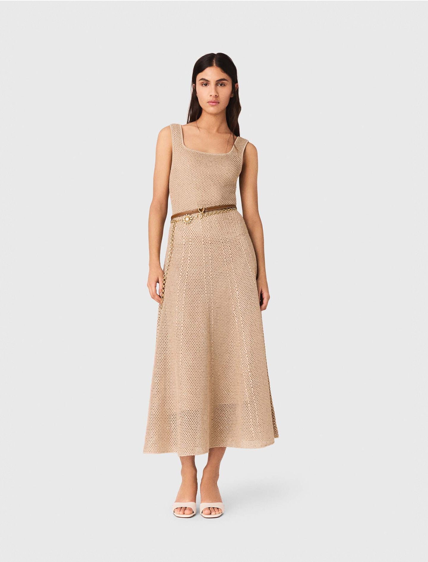 Maje New / Rhinestone knit maxi dress