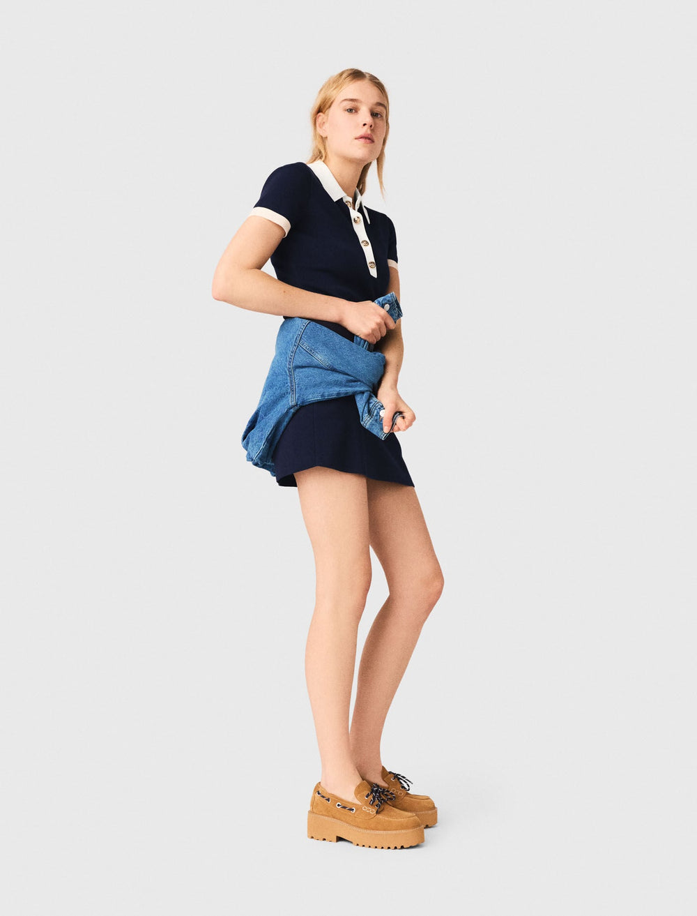 Maje Shop / Contrast-trim polo dress