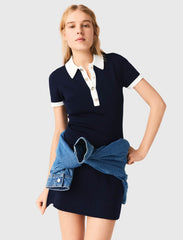 Maje Shop / Contrast-trim polo dress