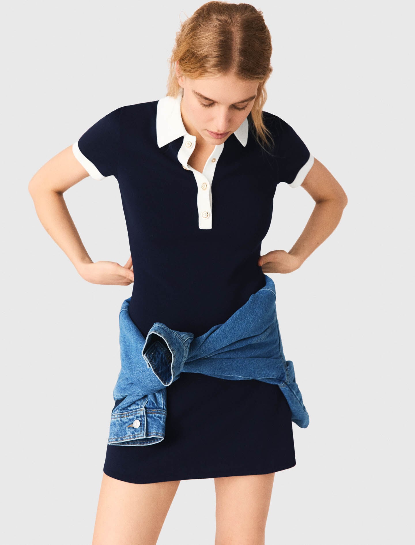 Maje Shop / Contrast-trim polo dress