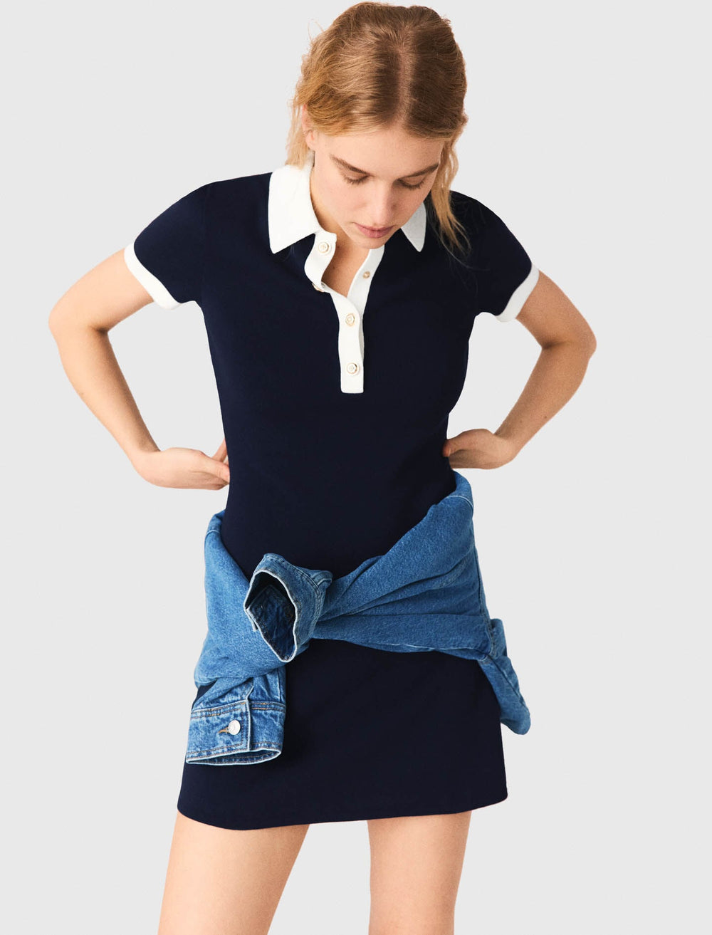 Maje Shop / Contrast-trim polo dress