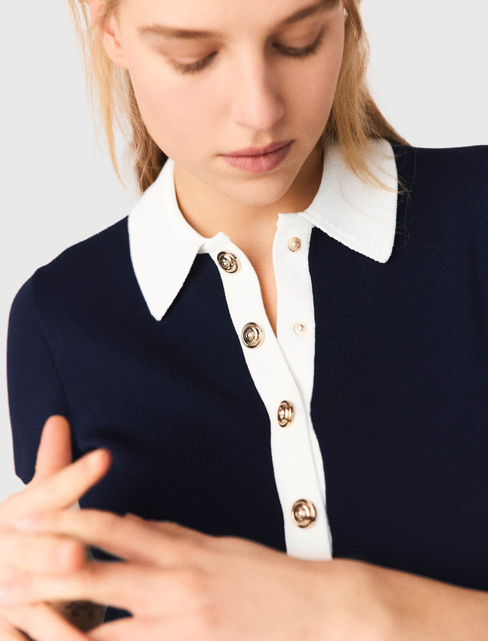 Maje Shop / Contrast-trim polo dress