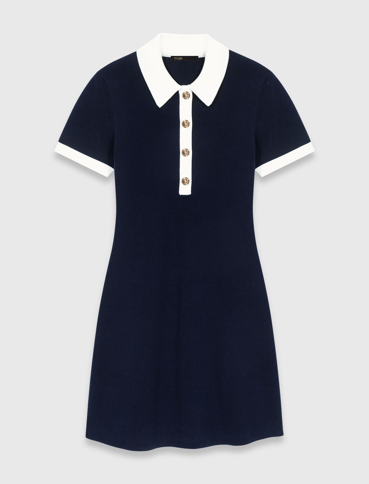 Maje Shop / Contrast-trim polo dress