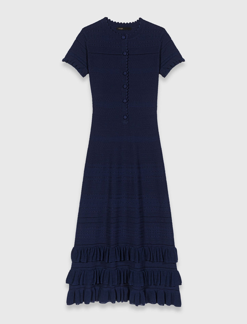 Maje Sale / Knit maxi dress with ruffles