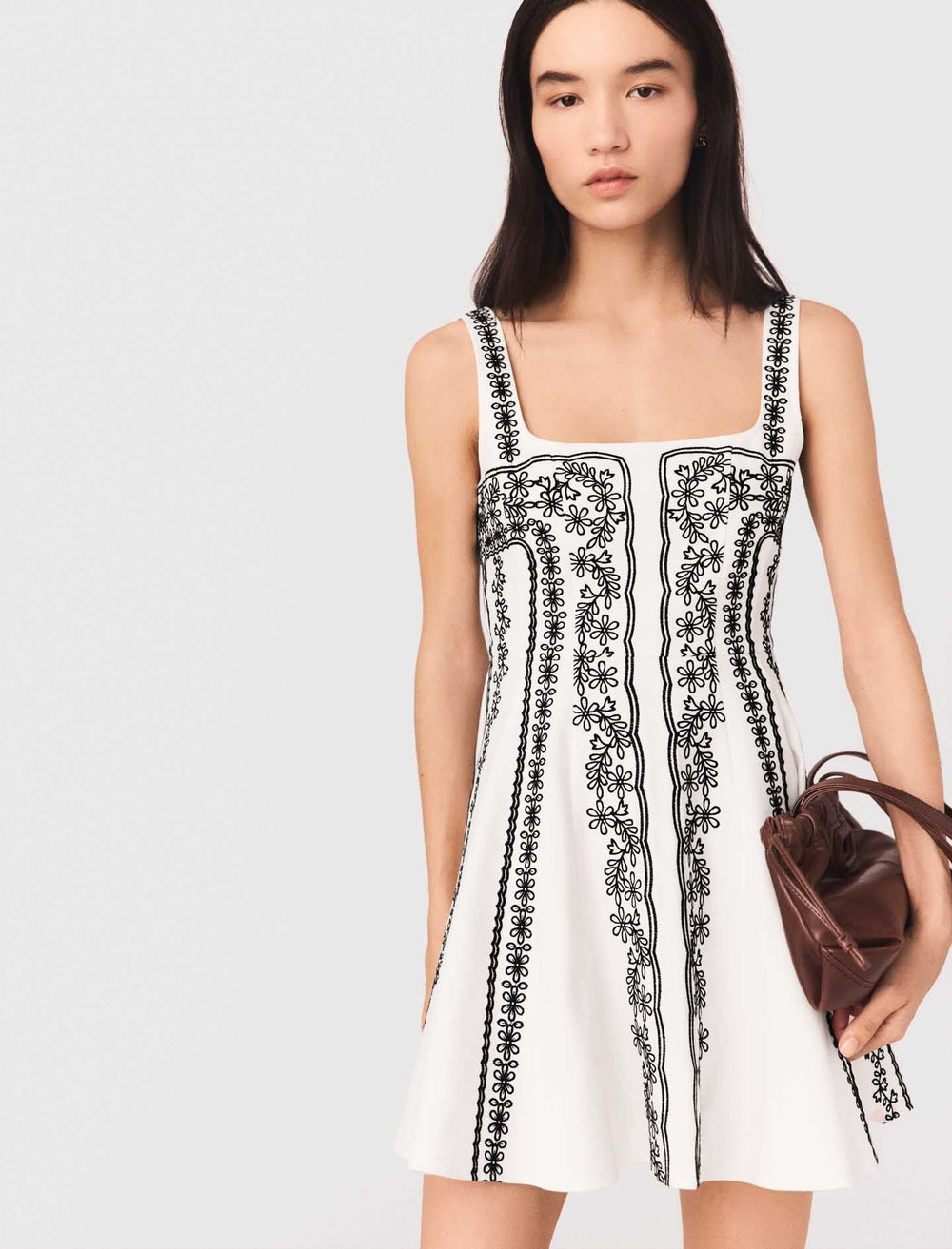 Maje On Sale / Mini embroidered strap dress