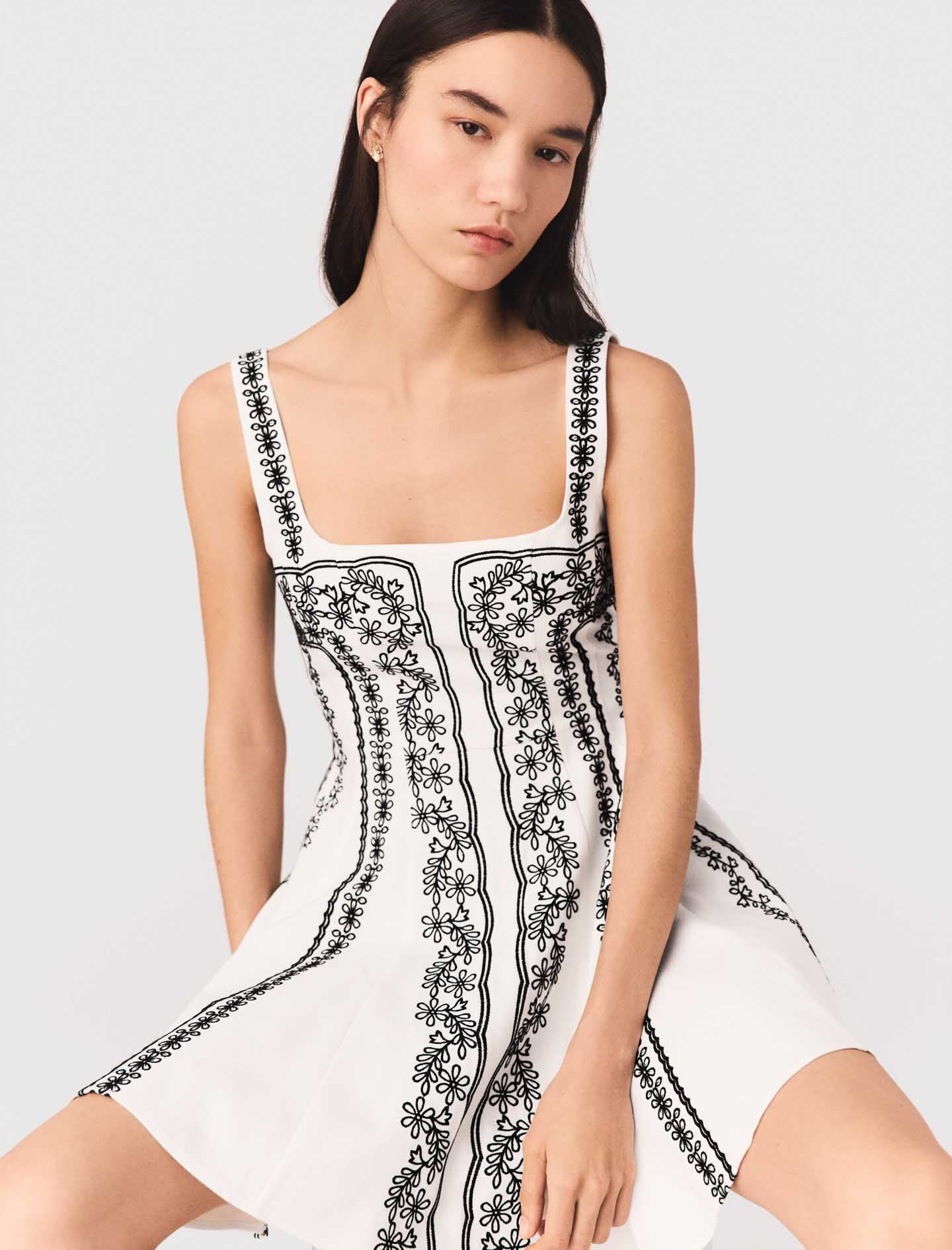 Maje On Sale / Mini embroidered strap dress