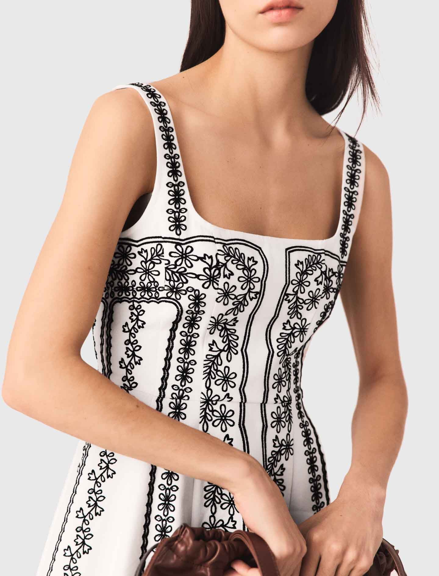 Maje On Sale / Mini embroidered strap dress