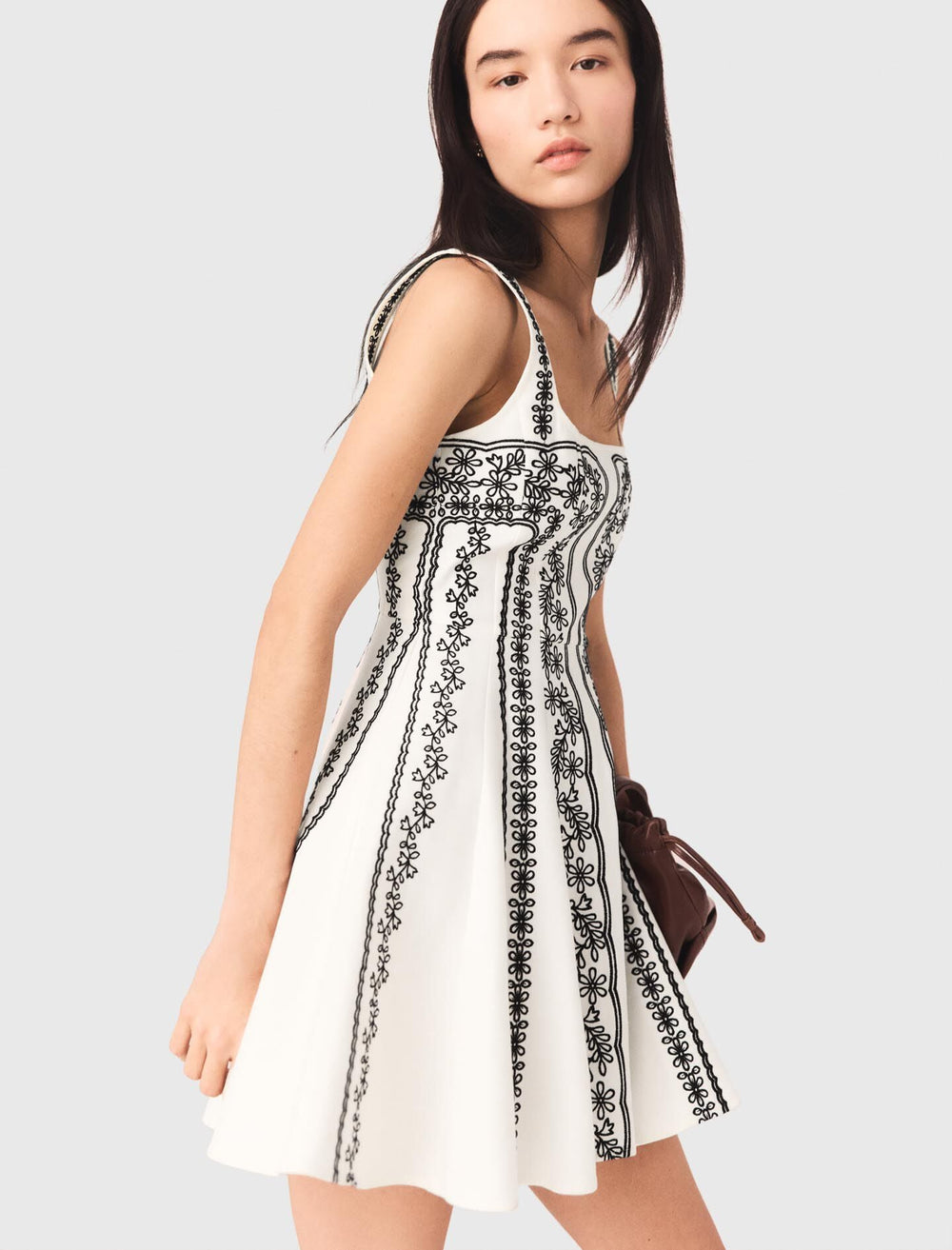 Maje On Sale / Mini embroidered strap dress