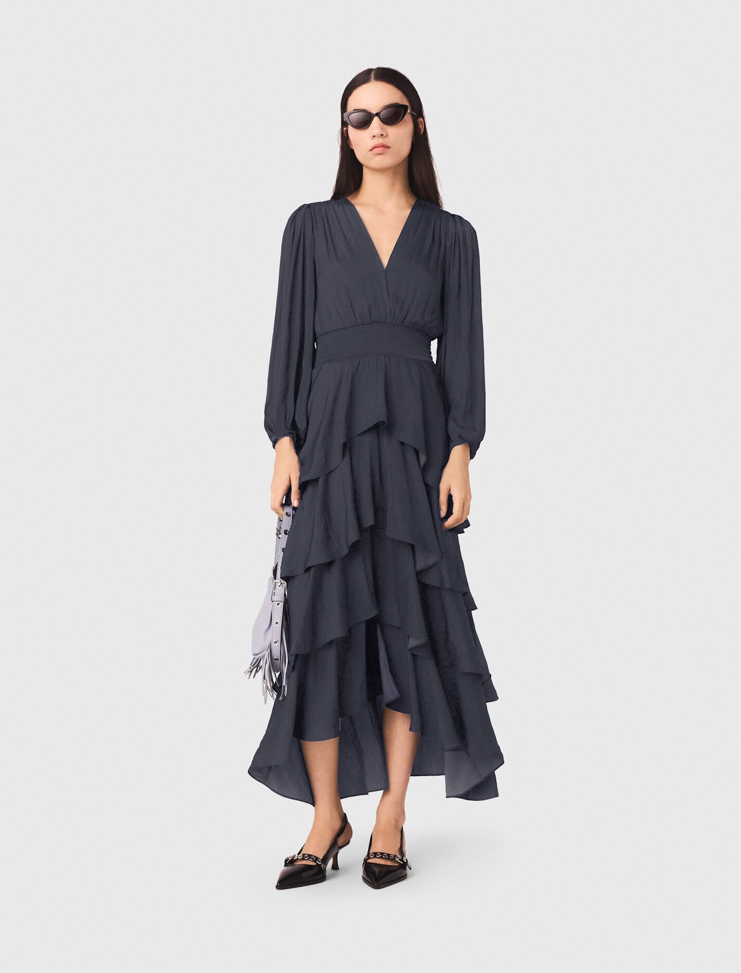 Maje Outlet / Ruffled maxi dress