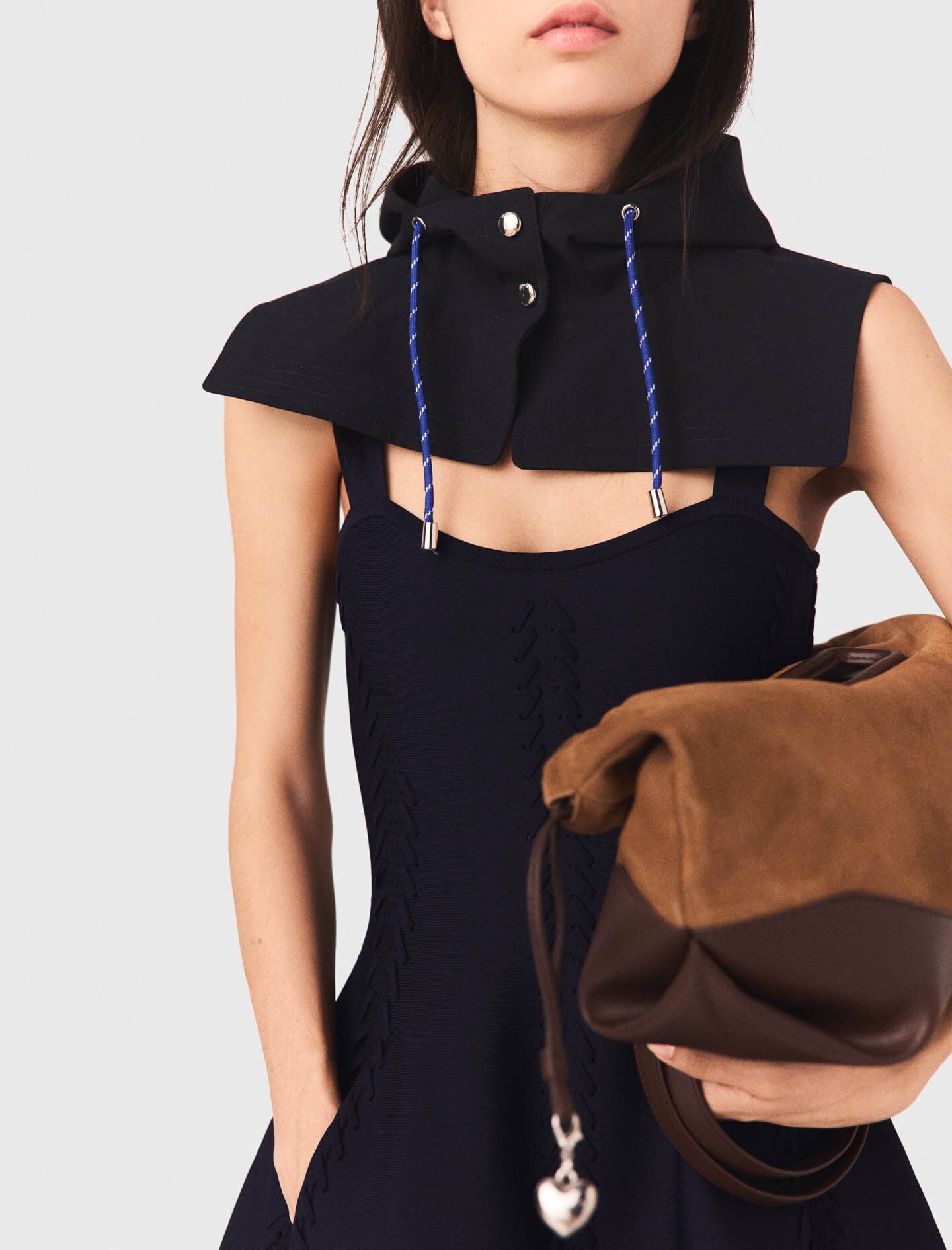 Maje New / Mini knitted babydoll dress