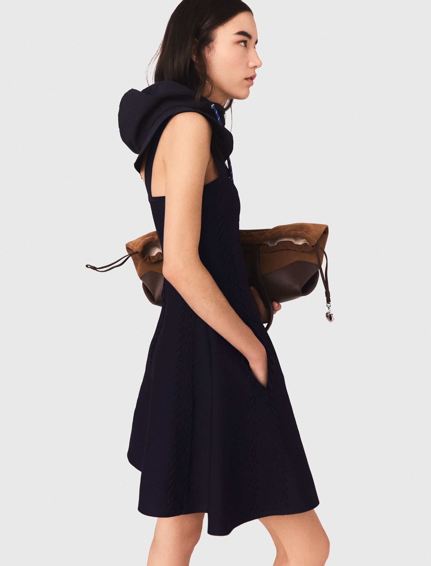 Maje New / Mini knitted babydoll dress