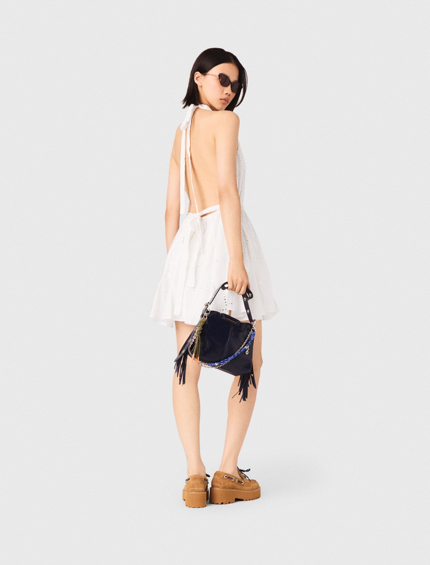 Maje Discount / Mini embroidered backless dress