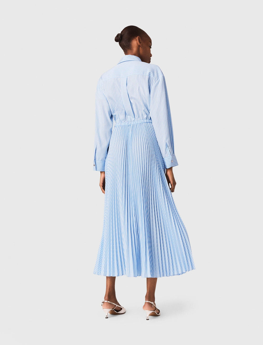 Maje Sale / Long pleated dress with eyelets