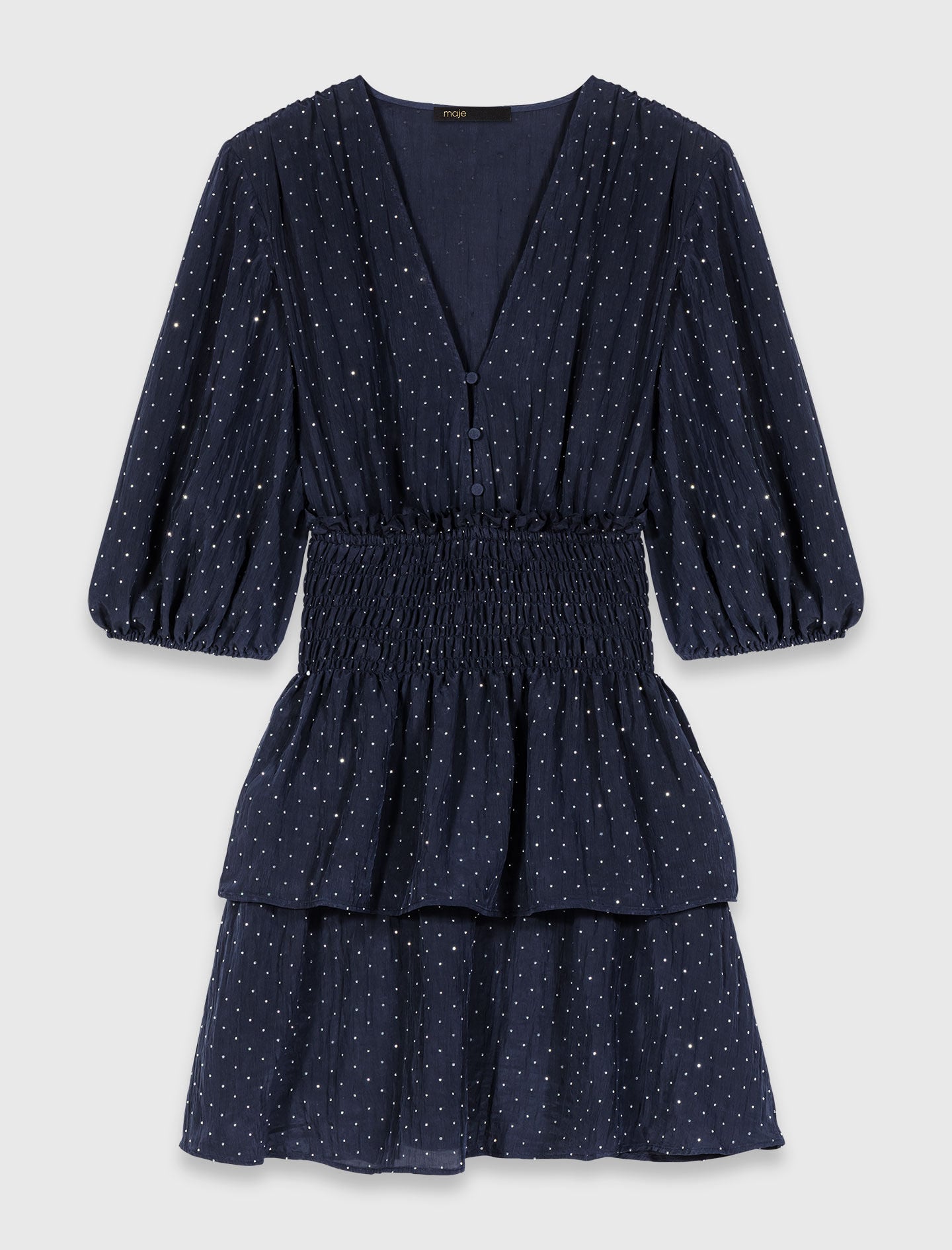 Maje On Sale / Ruffle and rhinestone dress