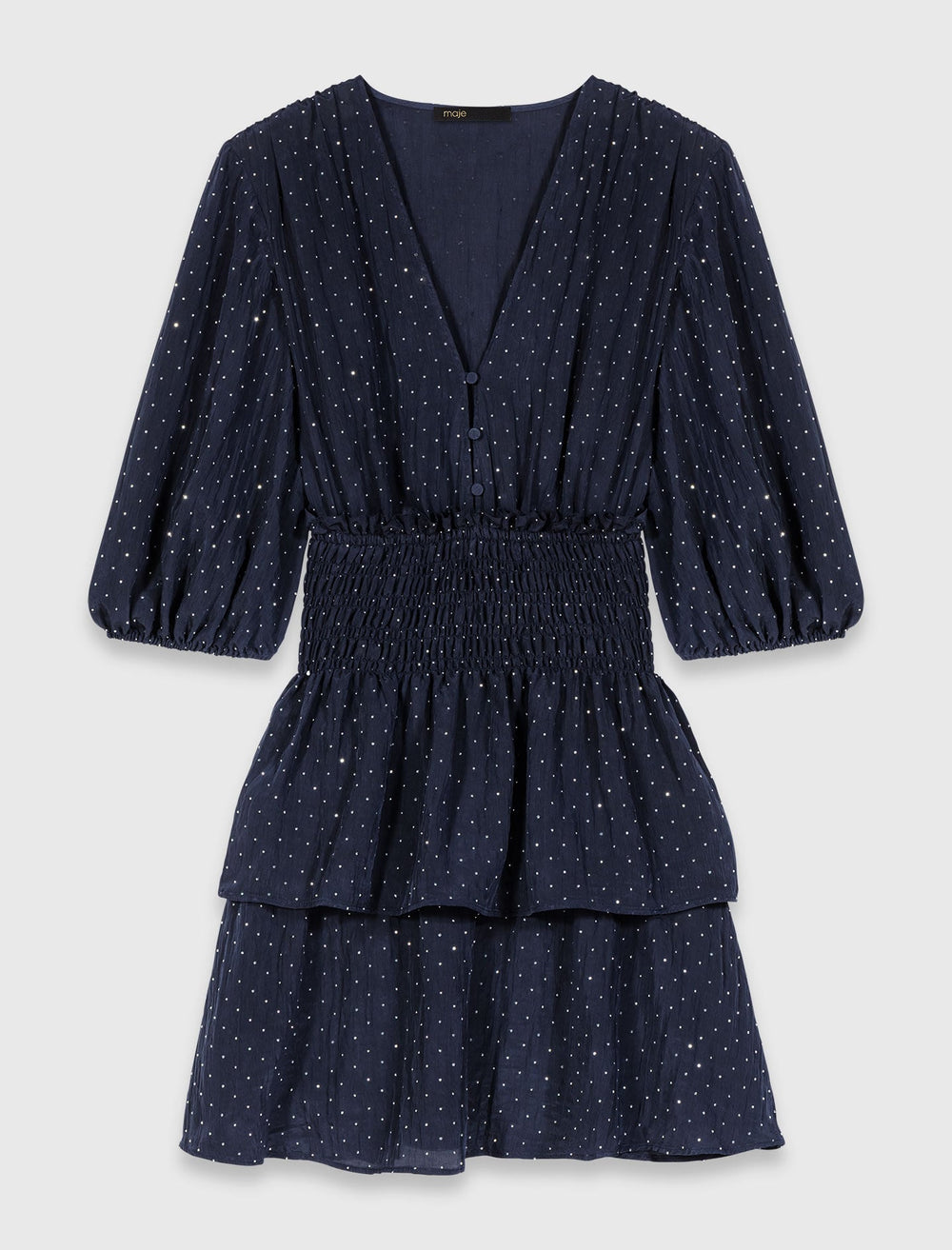Maje On Sale / Ruffle and rhinestone dress