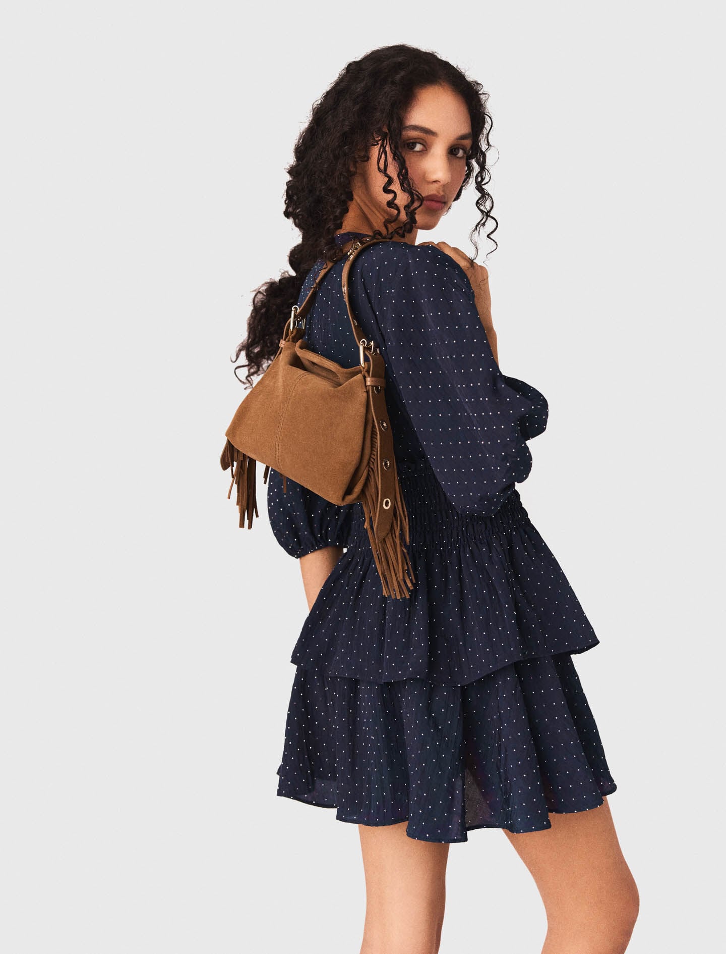 Maje On Sale / Ruffle and rhinestone dress