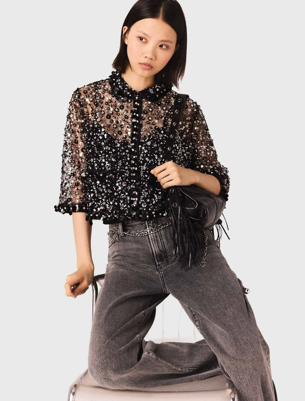 Maje On Sale / Floral sequin top