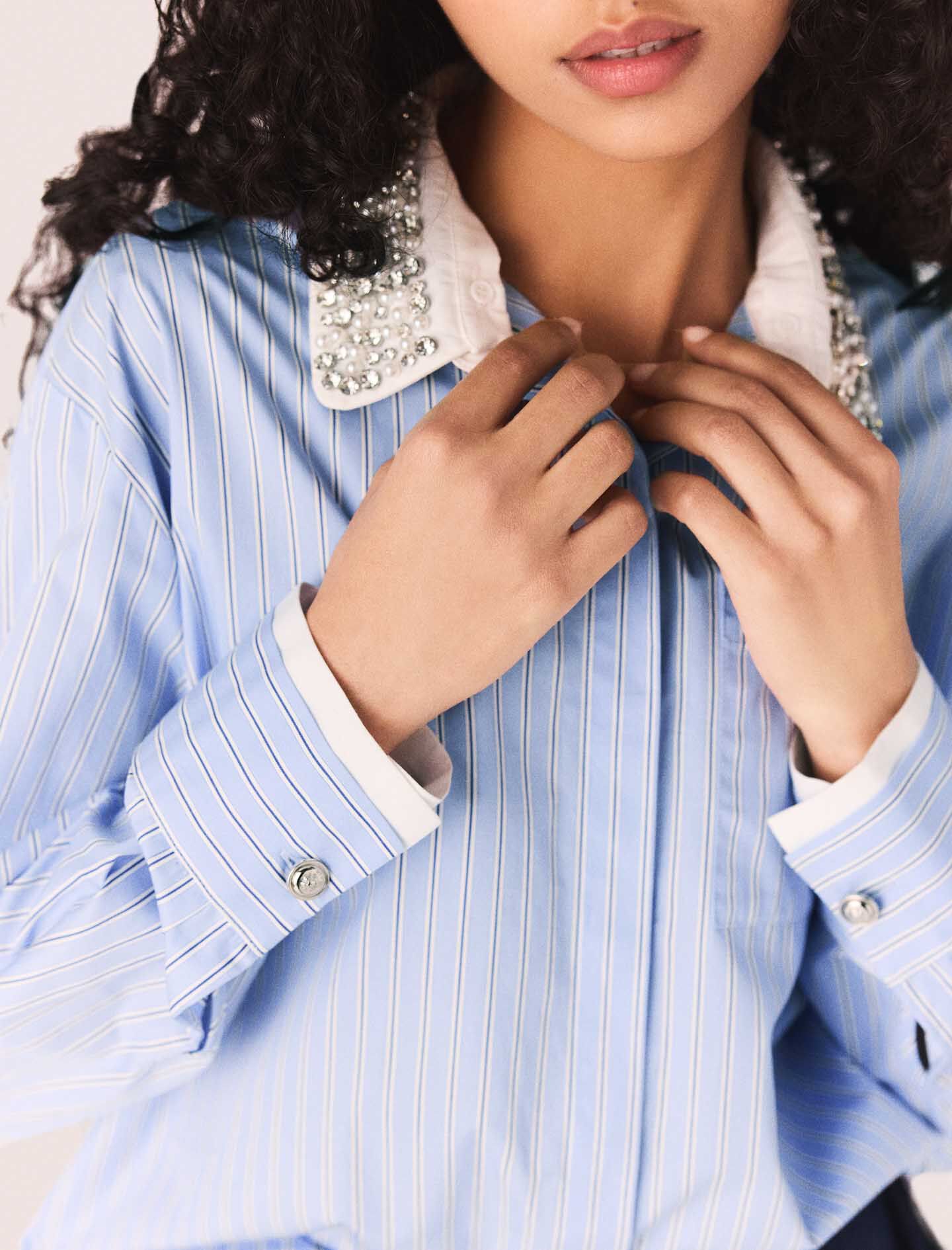 Maje Outlet / Shirt with removable jewel collar