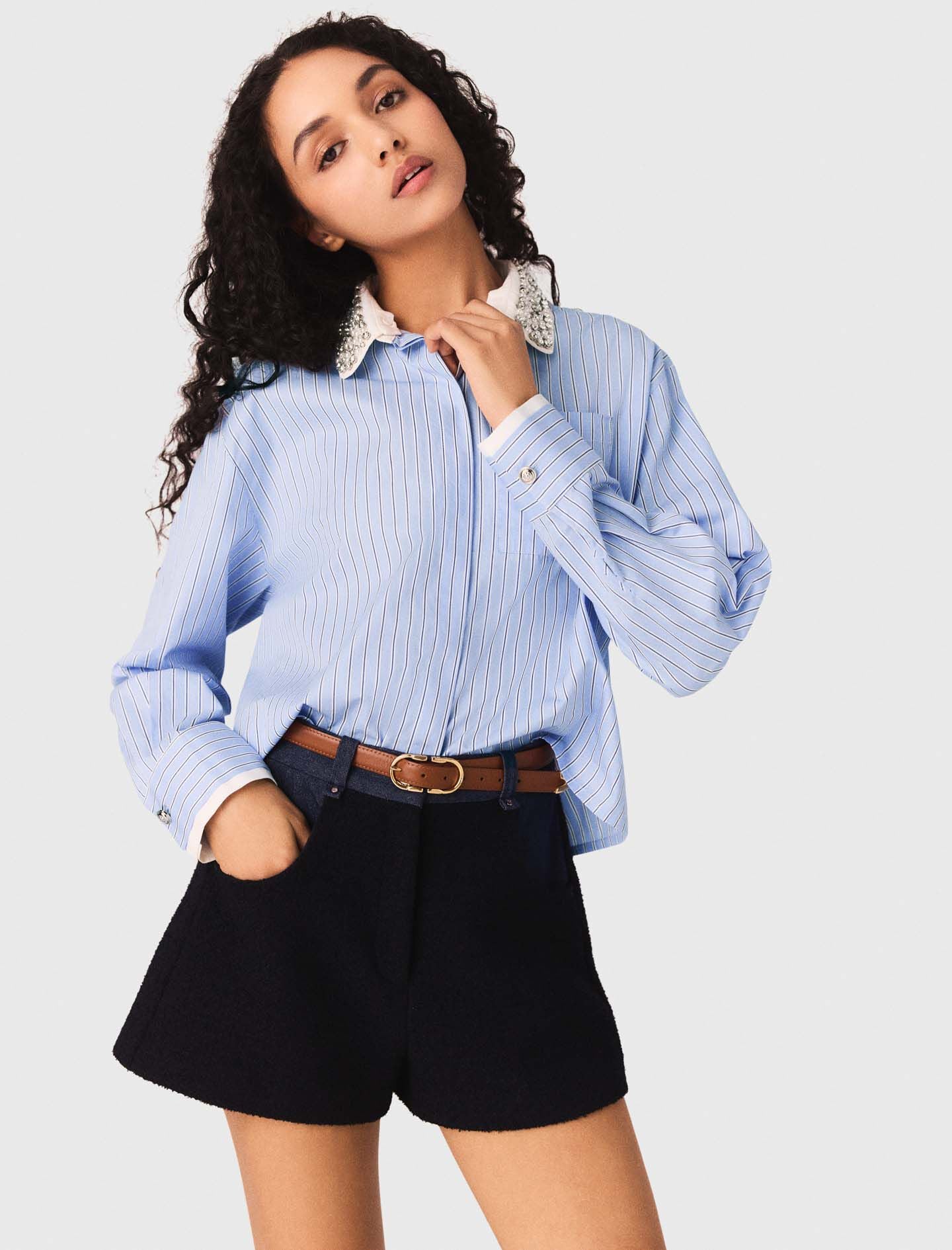 Maje Outlet / Shirt with removable jewel collar