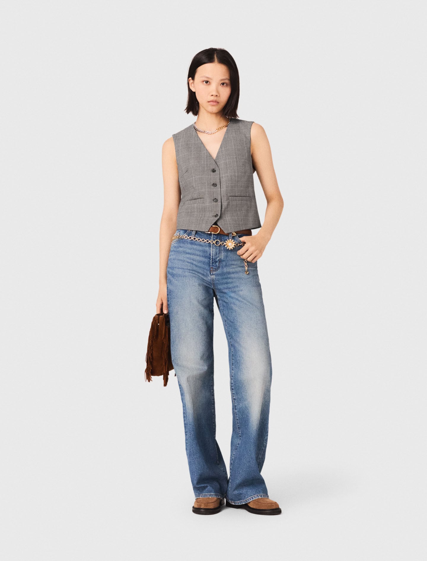 Maje Discount / Checked tailored vest