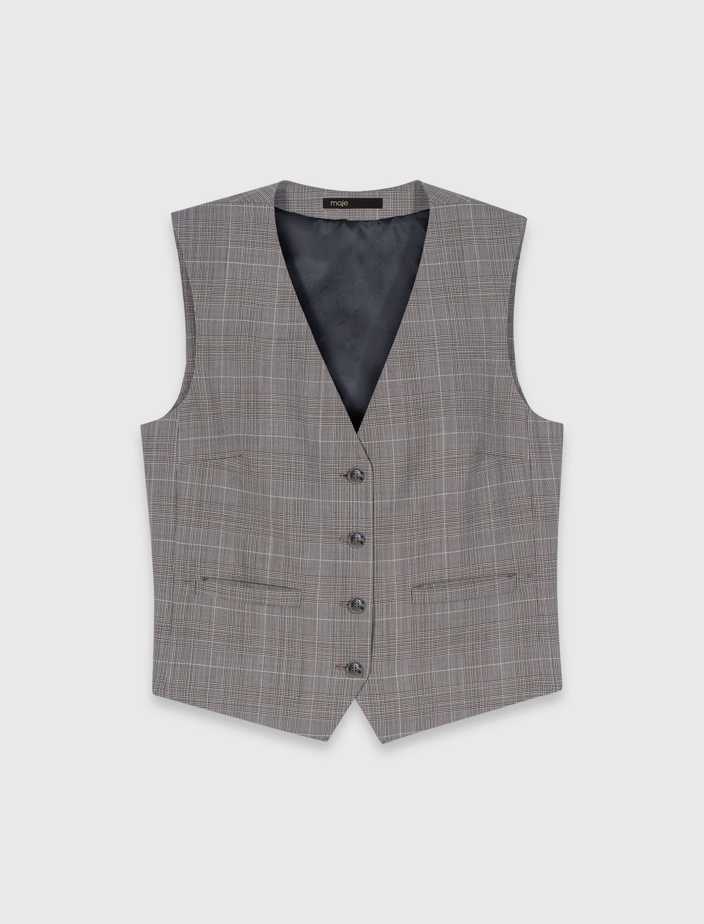 Maje Discount / Checked tailored vest