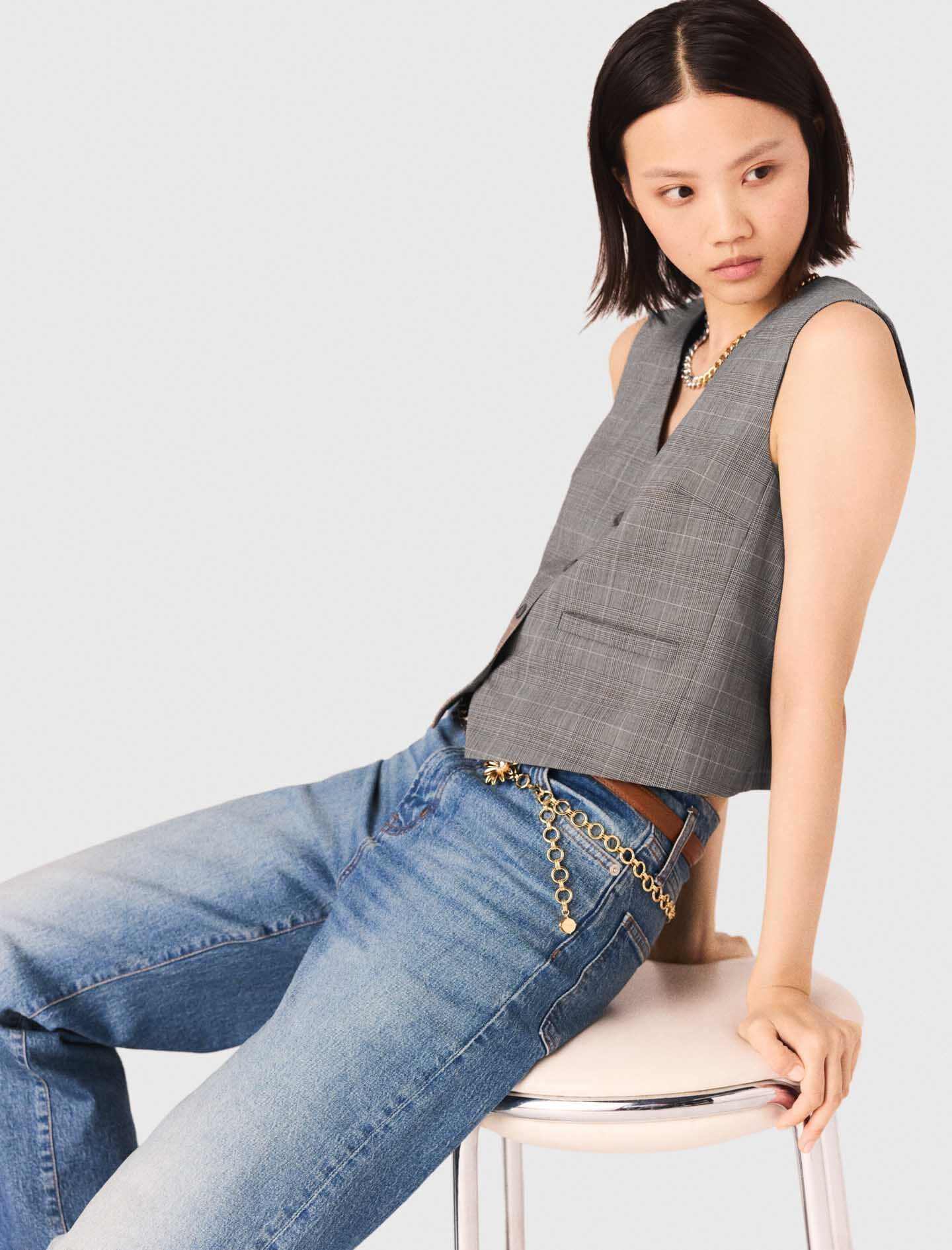 Maje Discount / Checked tailored vest