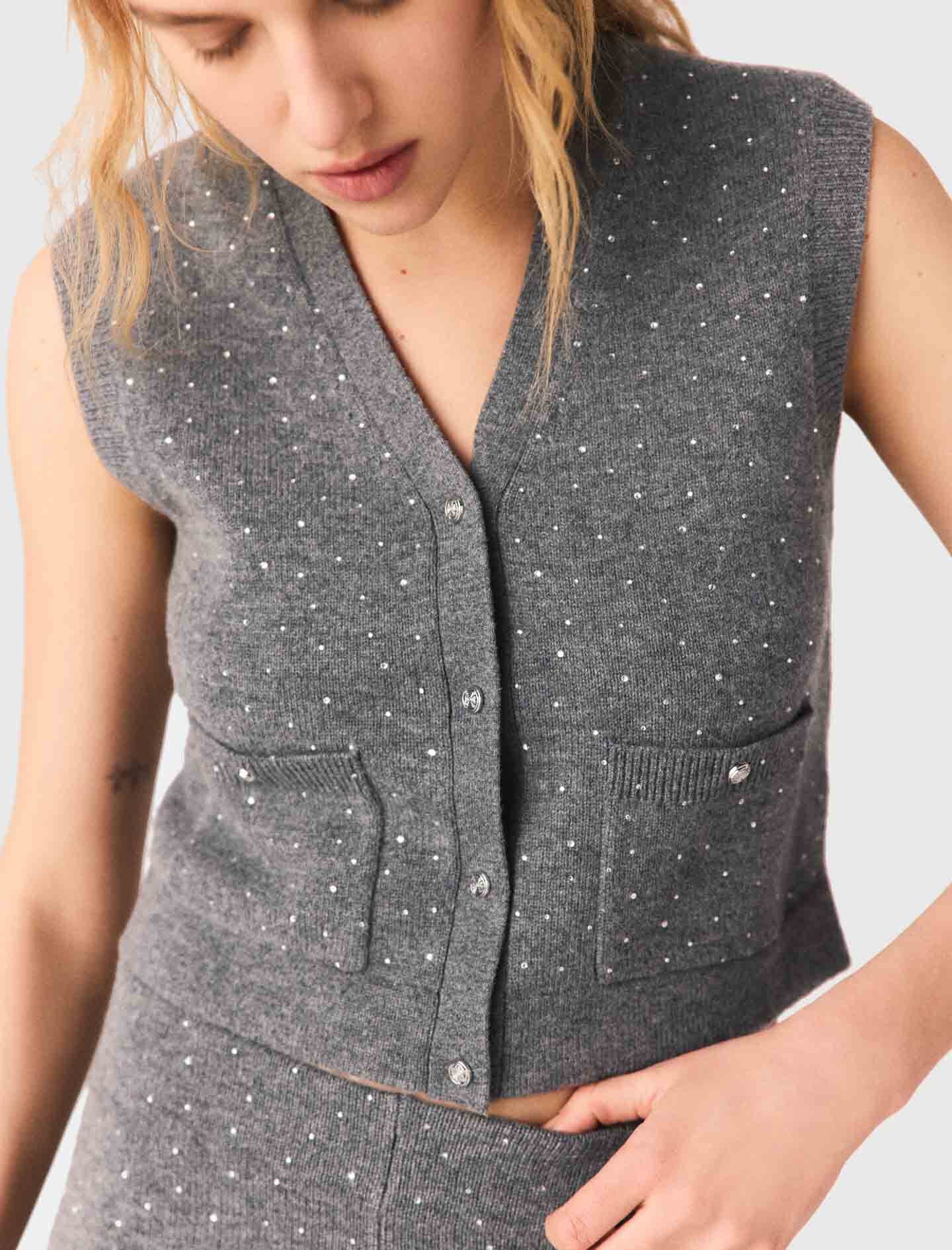Maje Shop / Rhinestone knit top