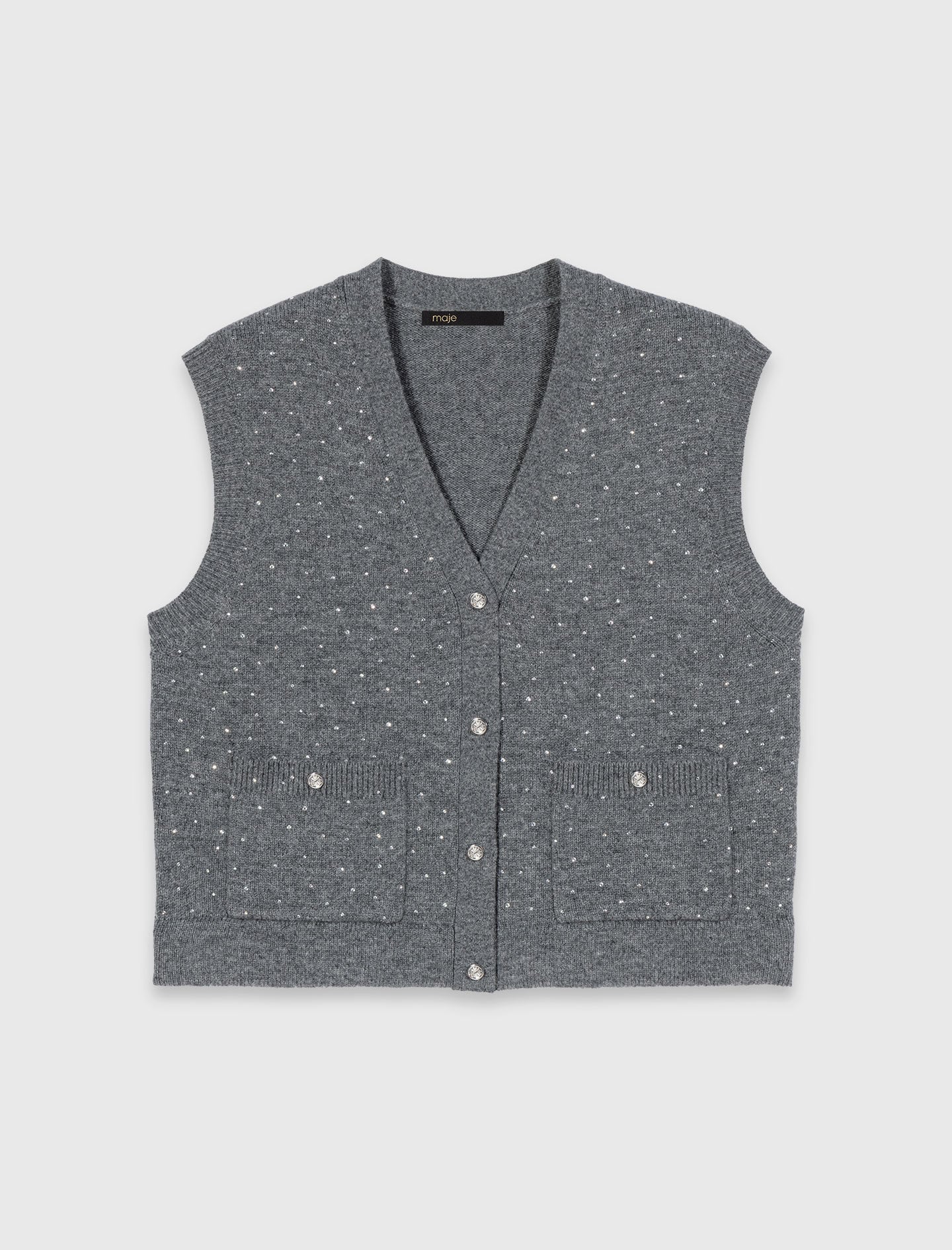 Maje Shop / Rhinestone knit top