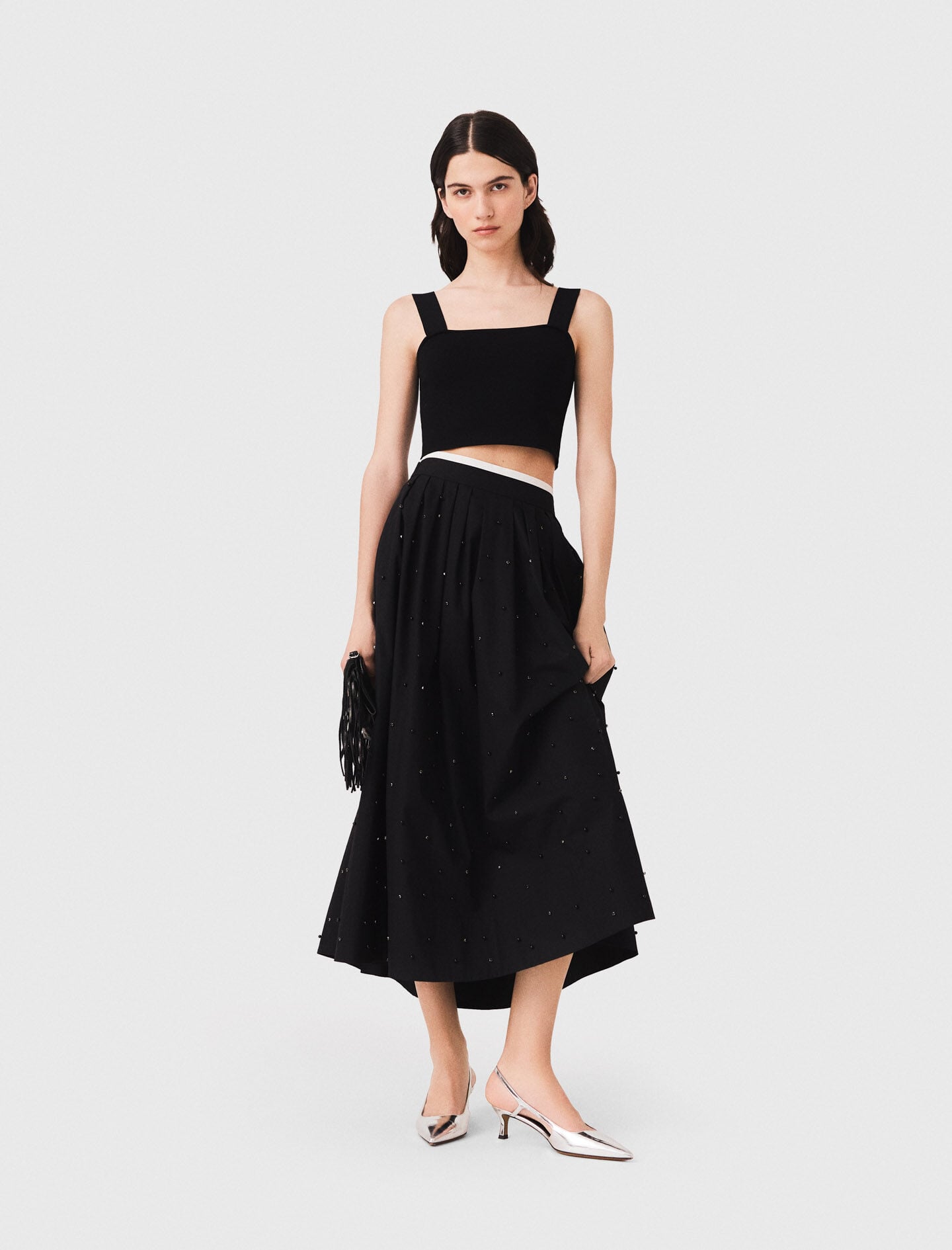Maje New / Knitted crop top with straps
