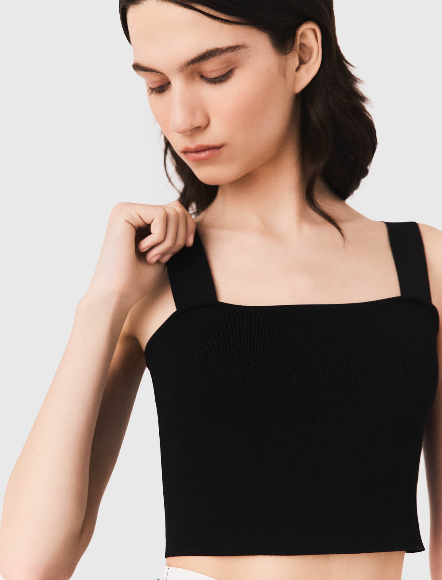 Maje New / Knitted crop top with straps